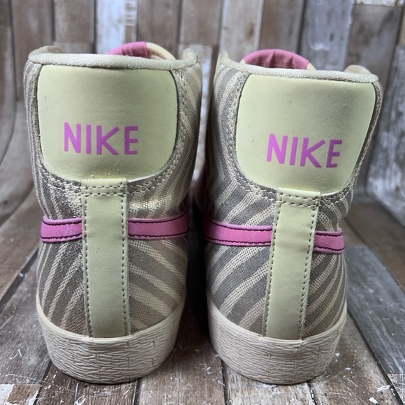 Nike Blazer Opal Rose Metallic Gold High Top Sneakers - Picture 3 of 11